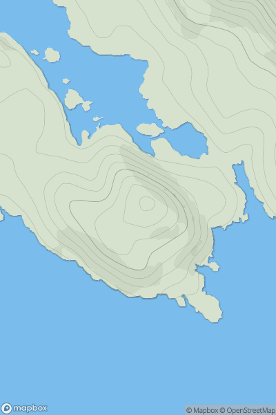 Thumbnail image for Meall Mor [North Uist, South Uist and Nearby Islands] showing contour plot for surrounding peak